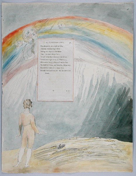 The Progress of Poesy, design 51 fra The Poems of Thomas Gray, 1797-98 (wc med pen og sort blæk på papir) af William Blake