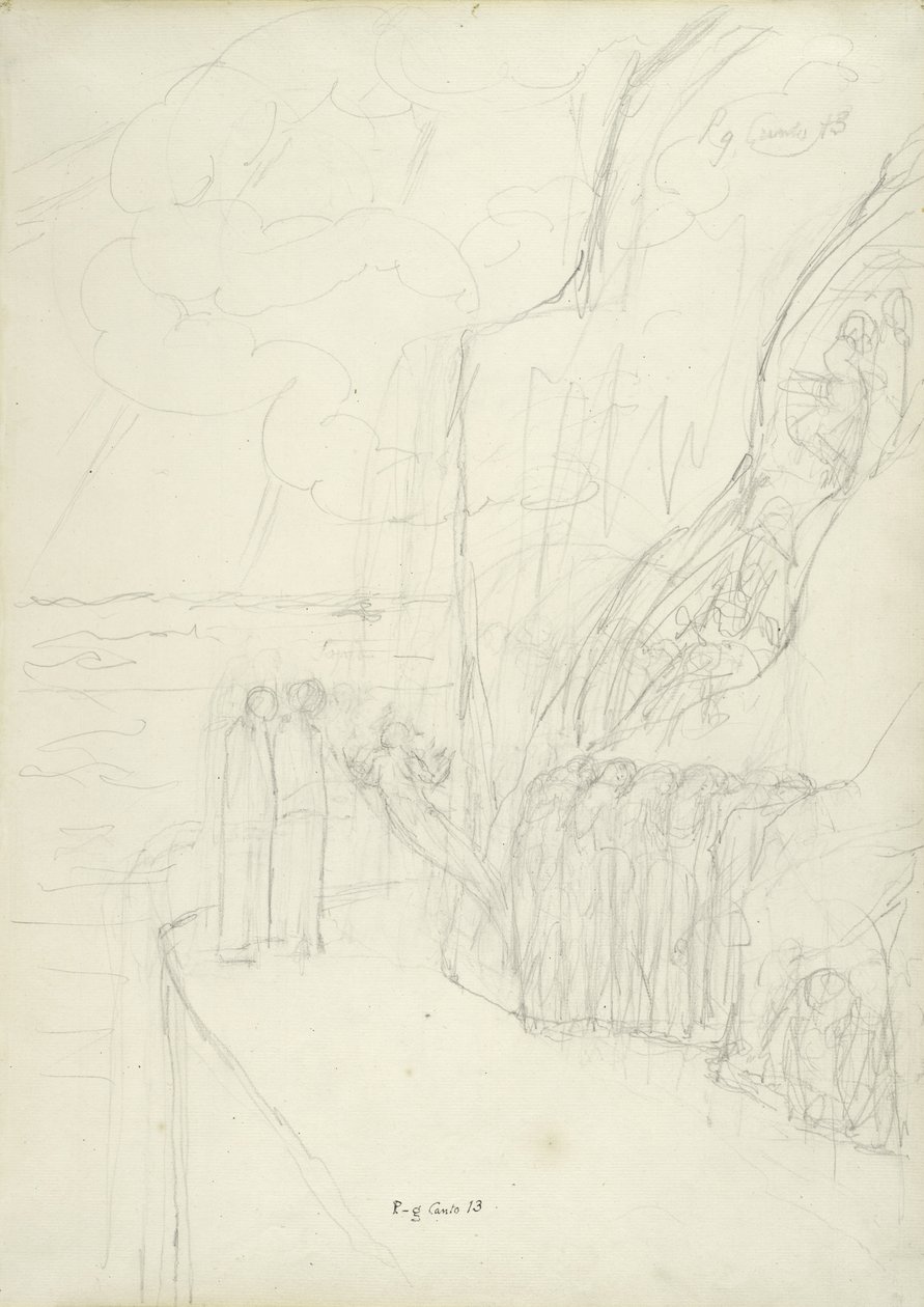 The Terrace of Envious Souls, illustration til den guddommelige komedie af Dante Alighieri, 1824-27 (blyant og kridt på papir) af William Blake