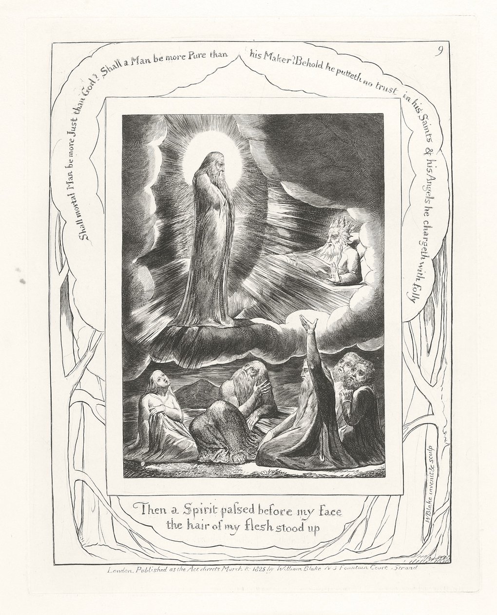 Så gik en Ånd foran mit ansigt, mit køds hår rejste sig, 1825 af William Blake