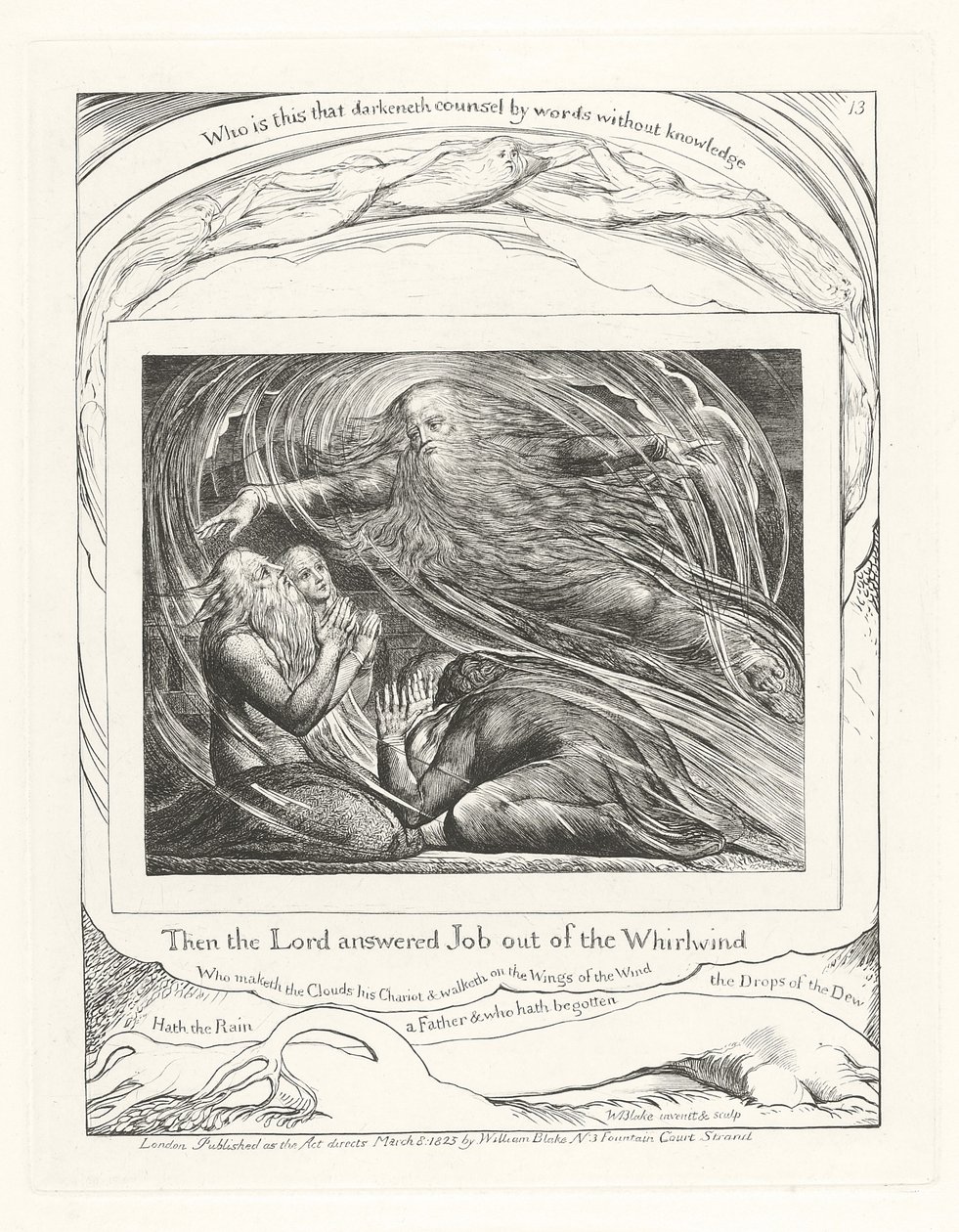 Så svarede Herren Job ud af hvirvelvinden, 1825 af William Blake