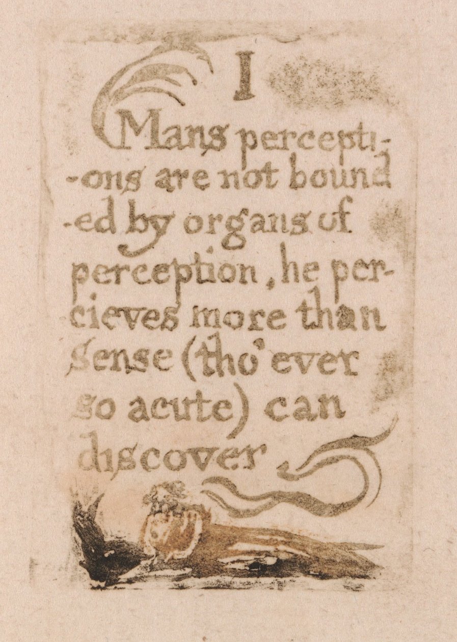 Der er ingen naturlig religion, Plate 10, I Mans opfattelser er ikke begrænset. . . . (Bentley b3) af William Blake