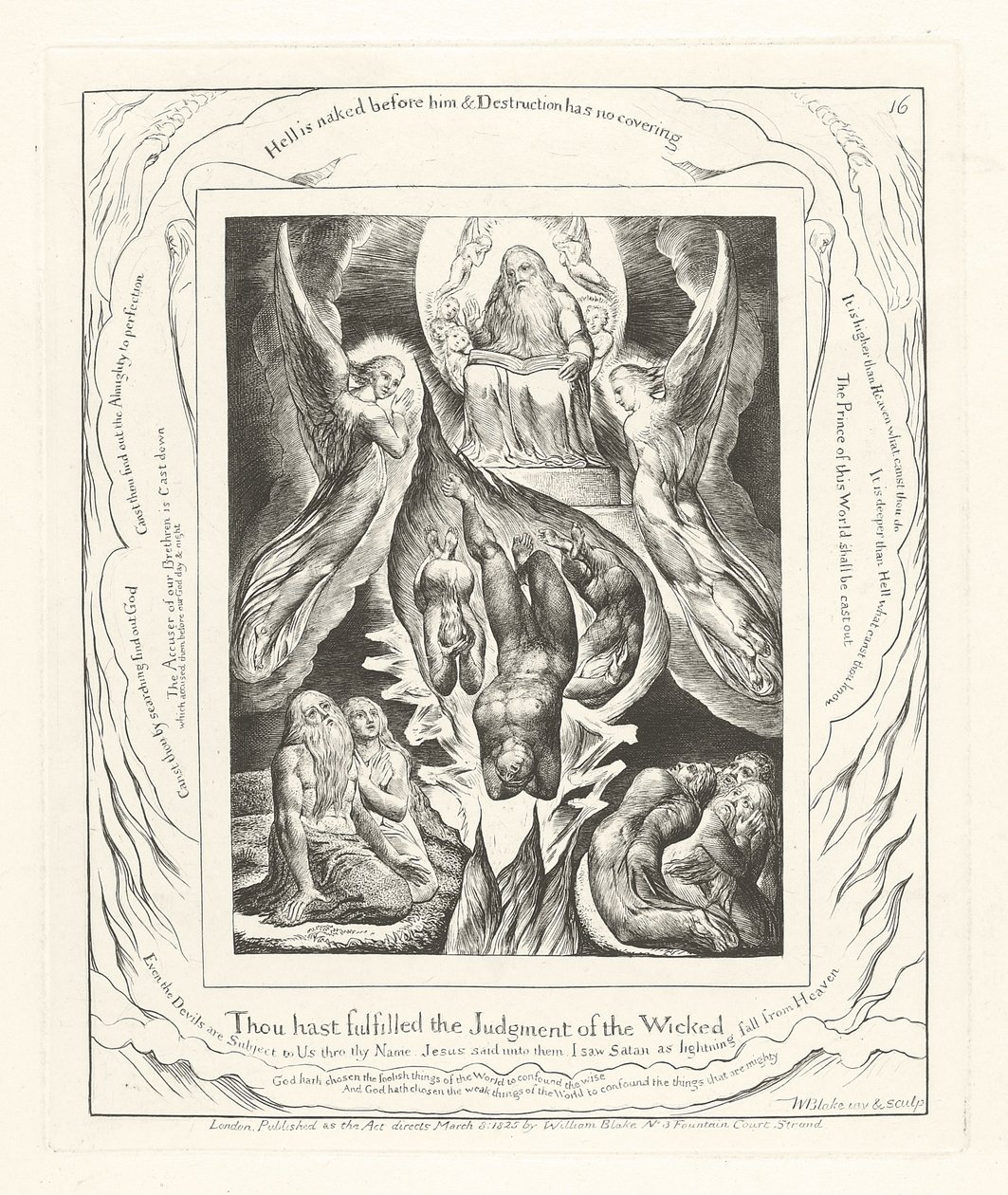 Du har opfyldt dommen over de onde, 1825 af William Blake