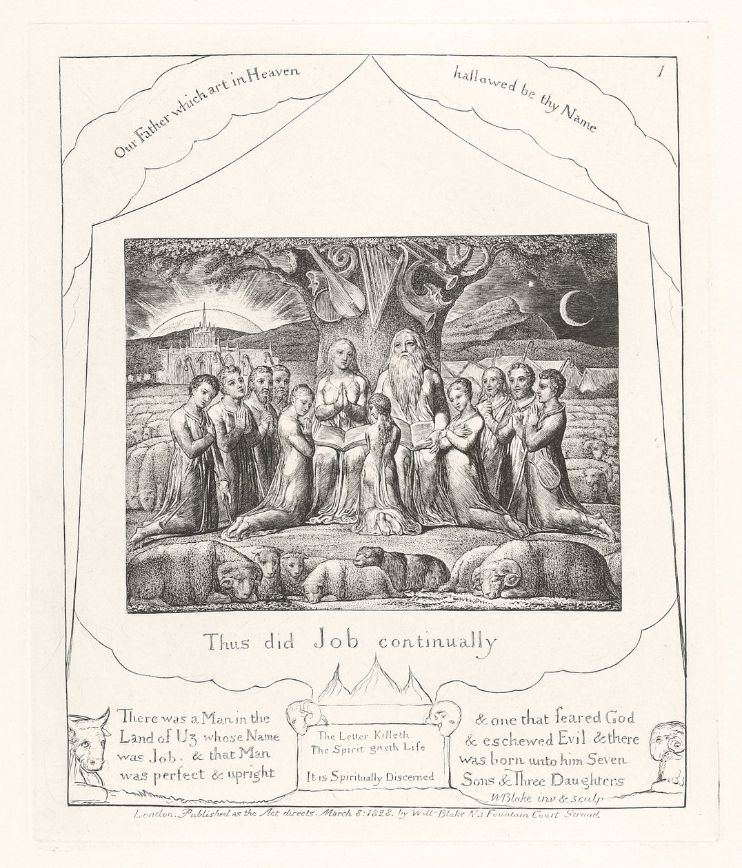 Sådan gjorde Job konstant, 1825 af William Blake