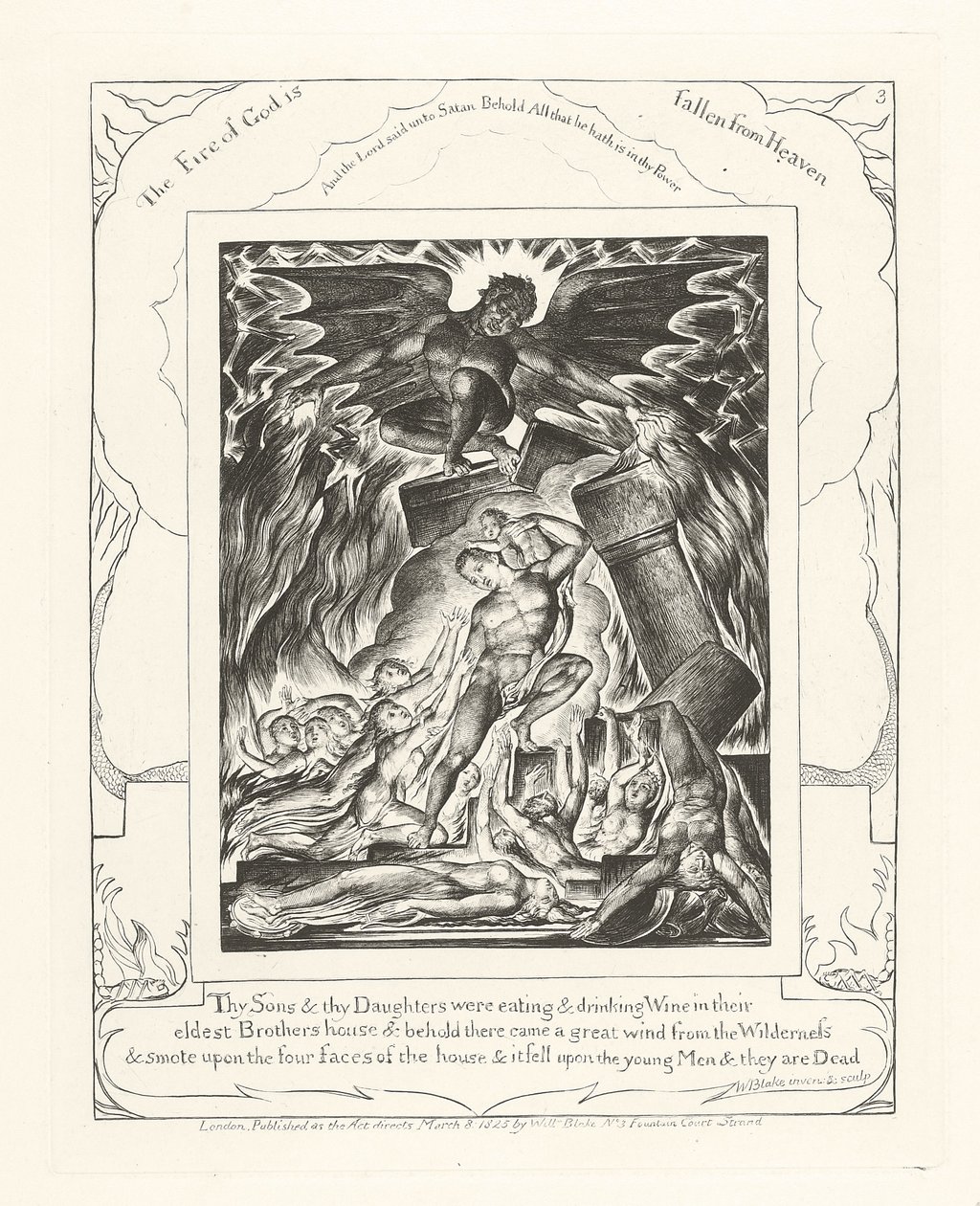 Dine sønner og dine døtre spiste og drak vin, 1825 af William Blake