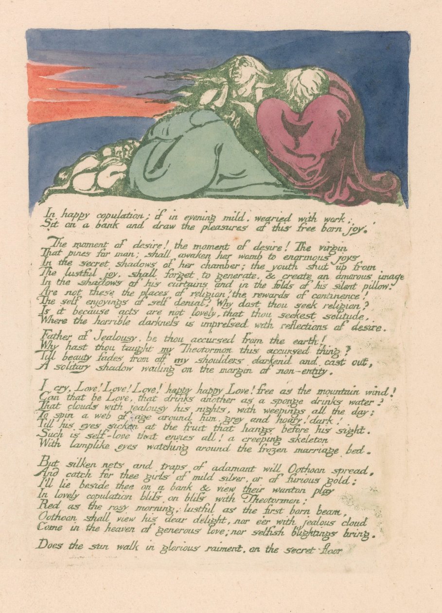 Visioner af Albions døtre, plade 10, af William Blake