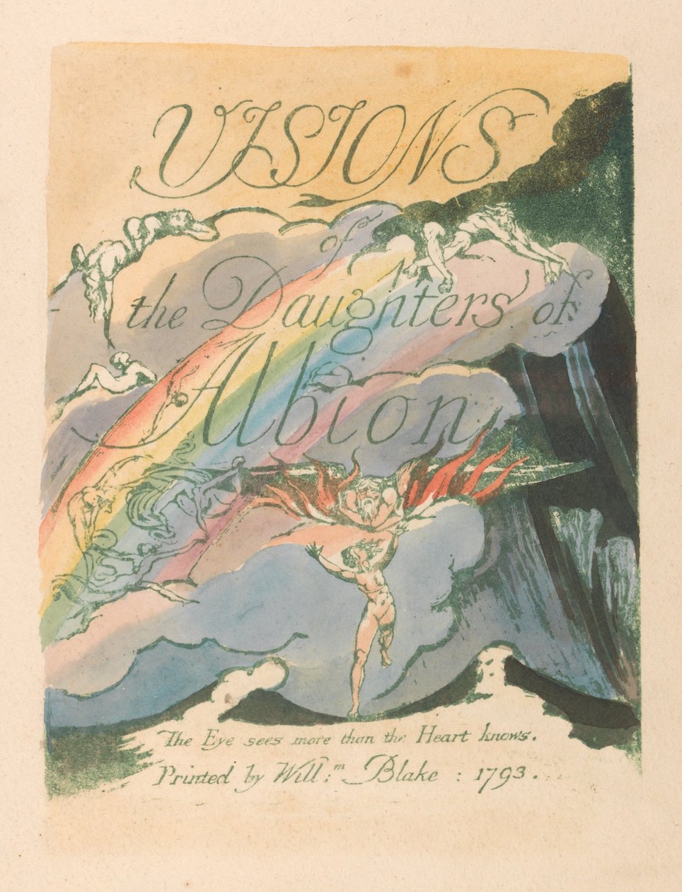 Visioner af Albions døtre, plade 2, titelside af William Blake