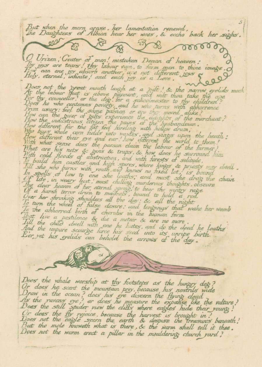 Visioner af Albions døtre, plade 8, men da morgenen opstod. . . . af William Blake