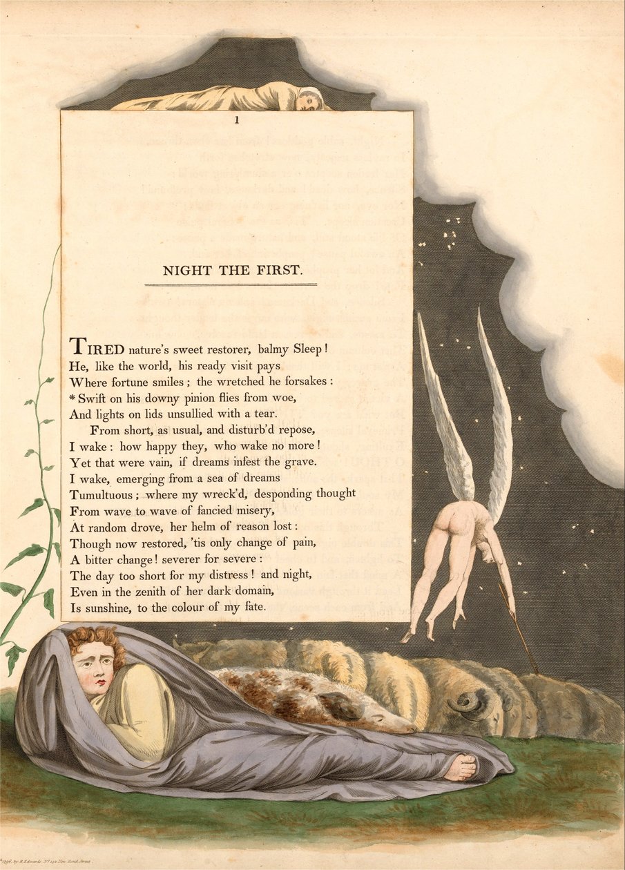 William Blake illustration til Night Tanks Plate 01 af William Blake