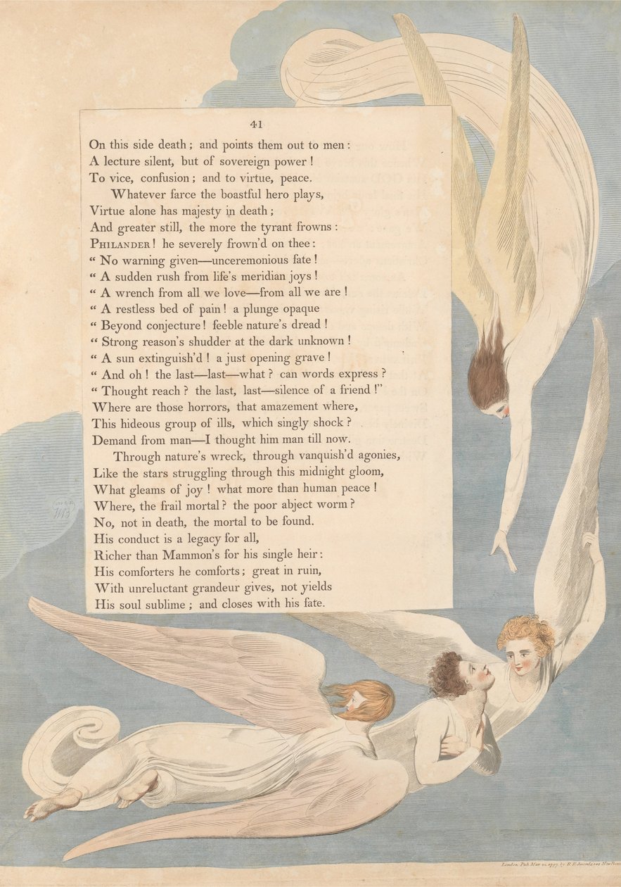 Youngs Night Tanker, Side 41, Et strålende mærke; den Retfærdiges dødsleje af William Blake