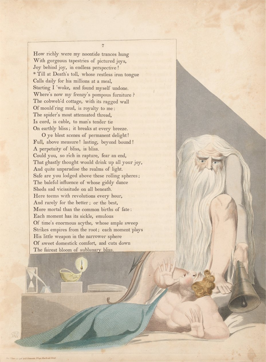 Youngs Night Tanker, Side 7, Till at Deaths Toll, hvis rastløse jerntunge af William Blake