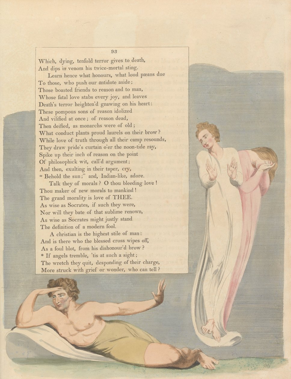 Youngs Night Tanker, Side 93, Hvis engle skælver, er det sådan et syn af William Blake