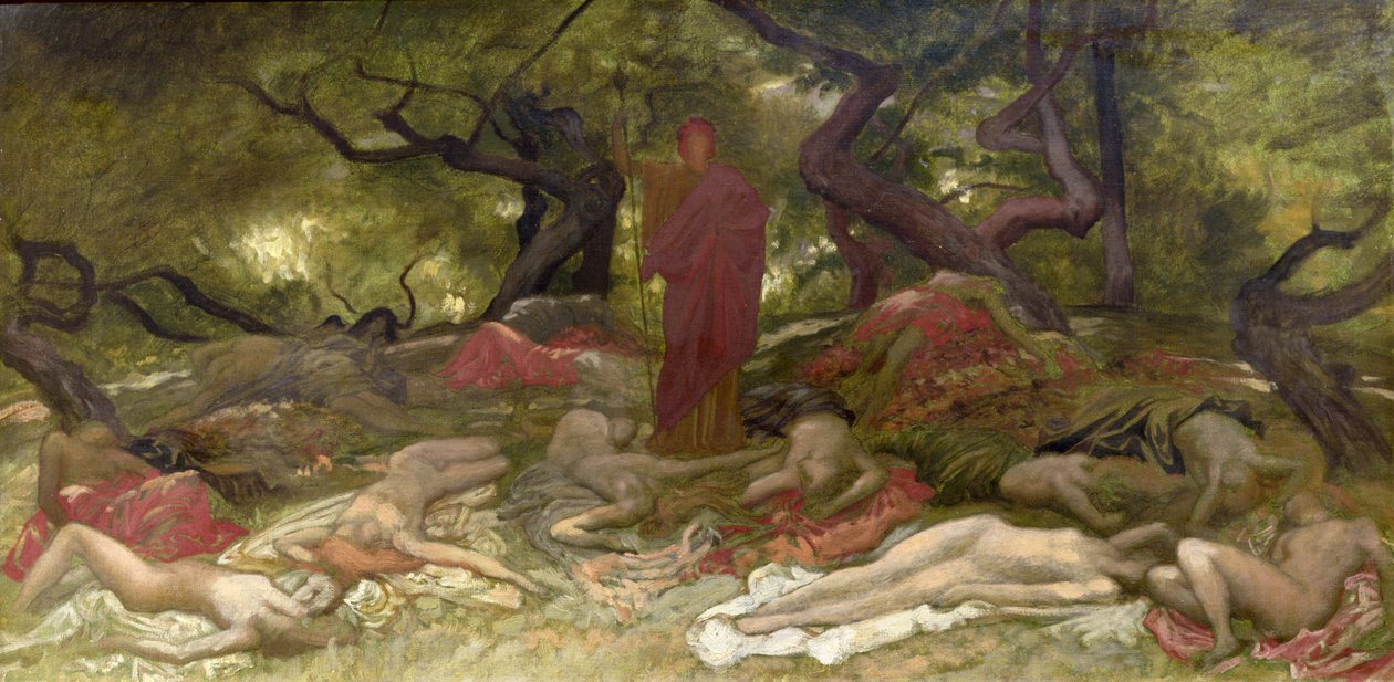 Dionysos og Bacchanterne, ca. 1900 af William Blake Richmond