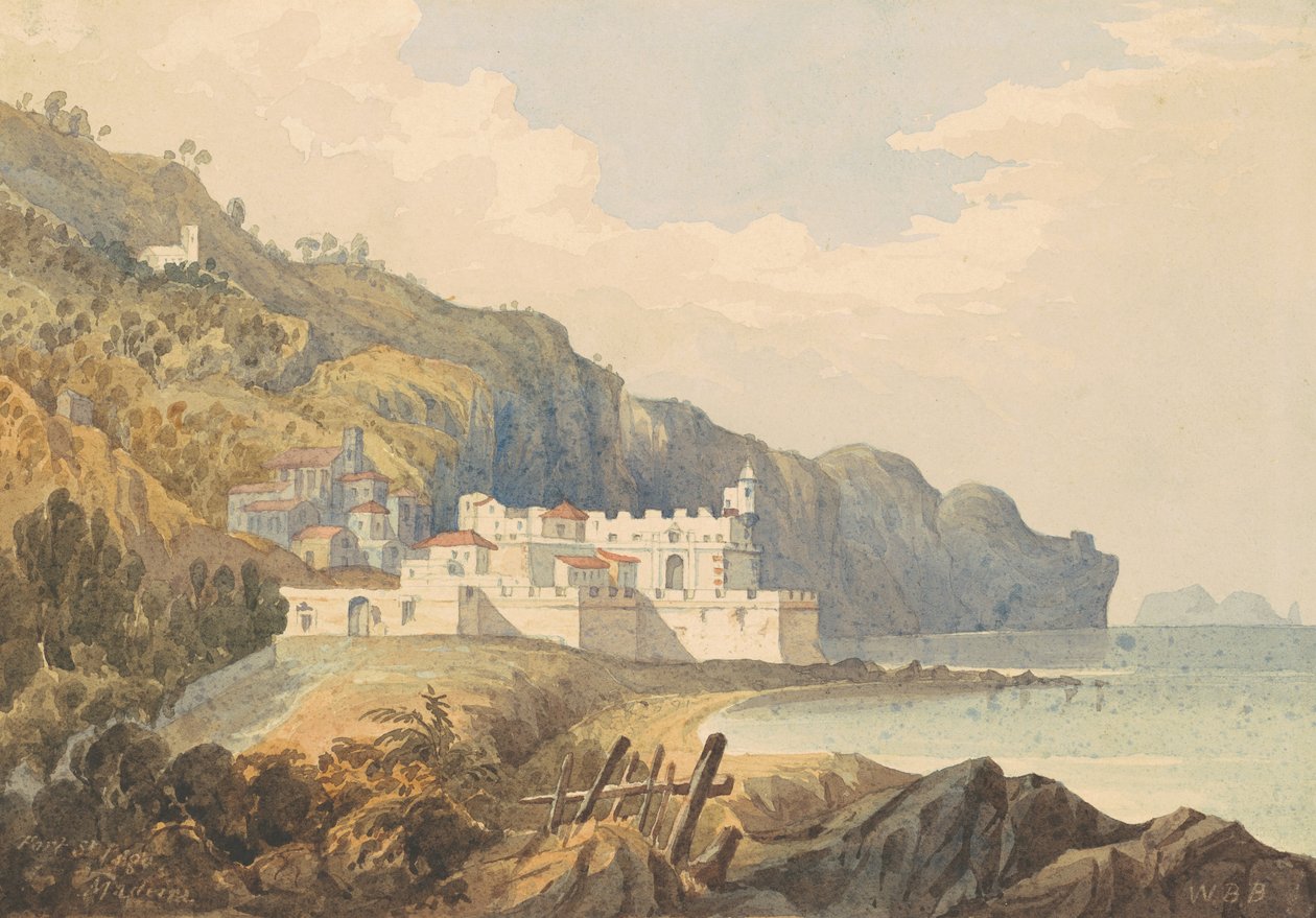 Fort St. Iago, Madeira, ca. 1850 af William Brenton Boggs