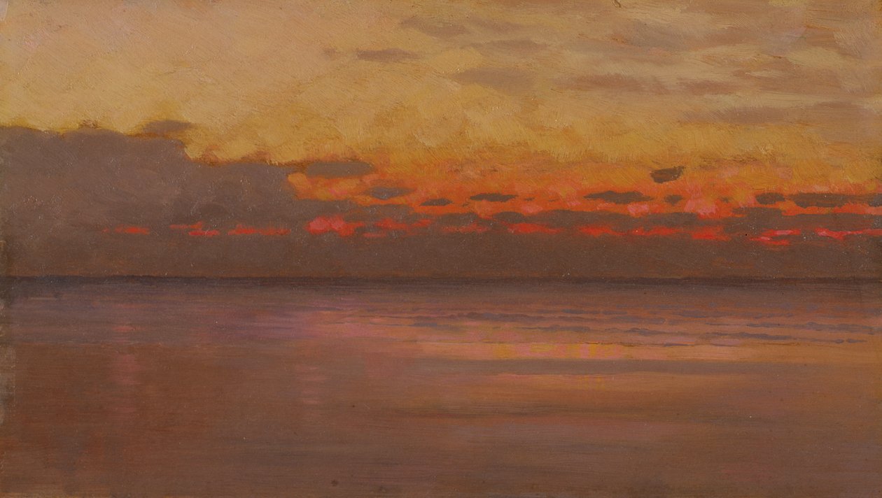 Solnedgang over havet af William Morris