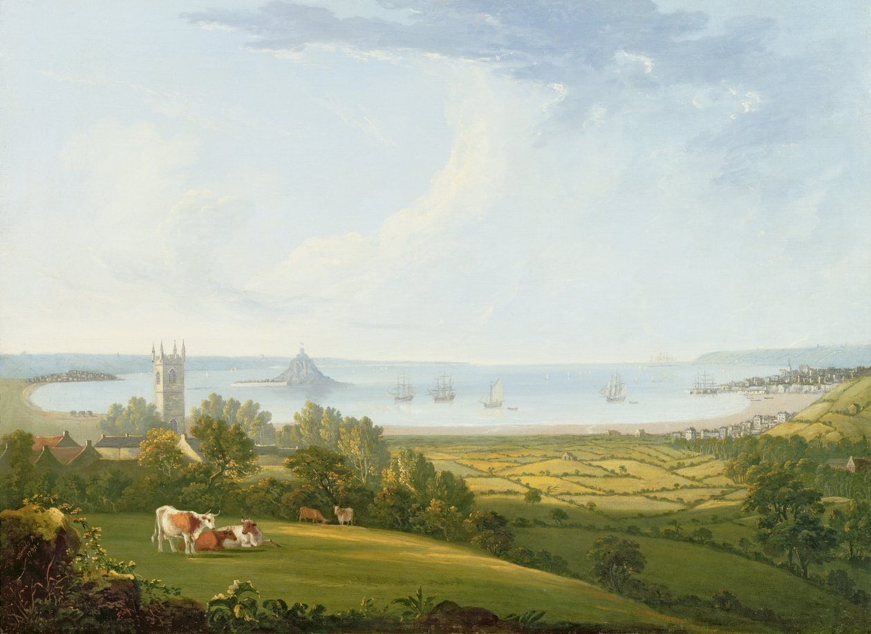 Mounts Bay fra Ludgvan, 1790 af William Brooks