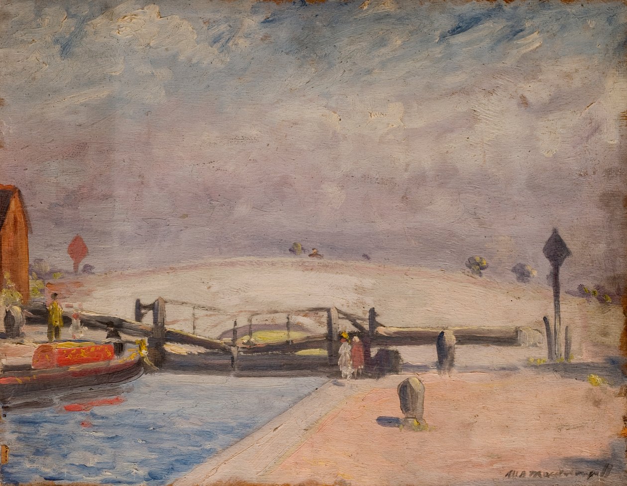 Kanalscene, Welton Lock og Lodge, 1927 af William Brown MacDougall