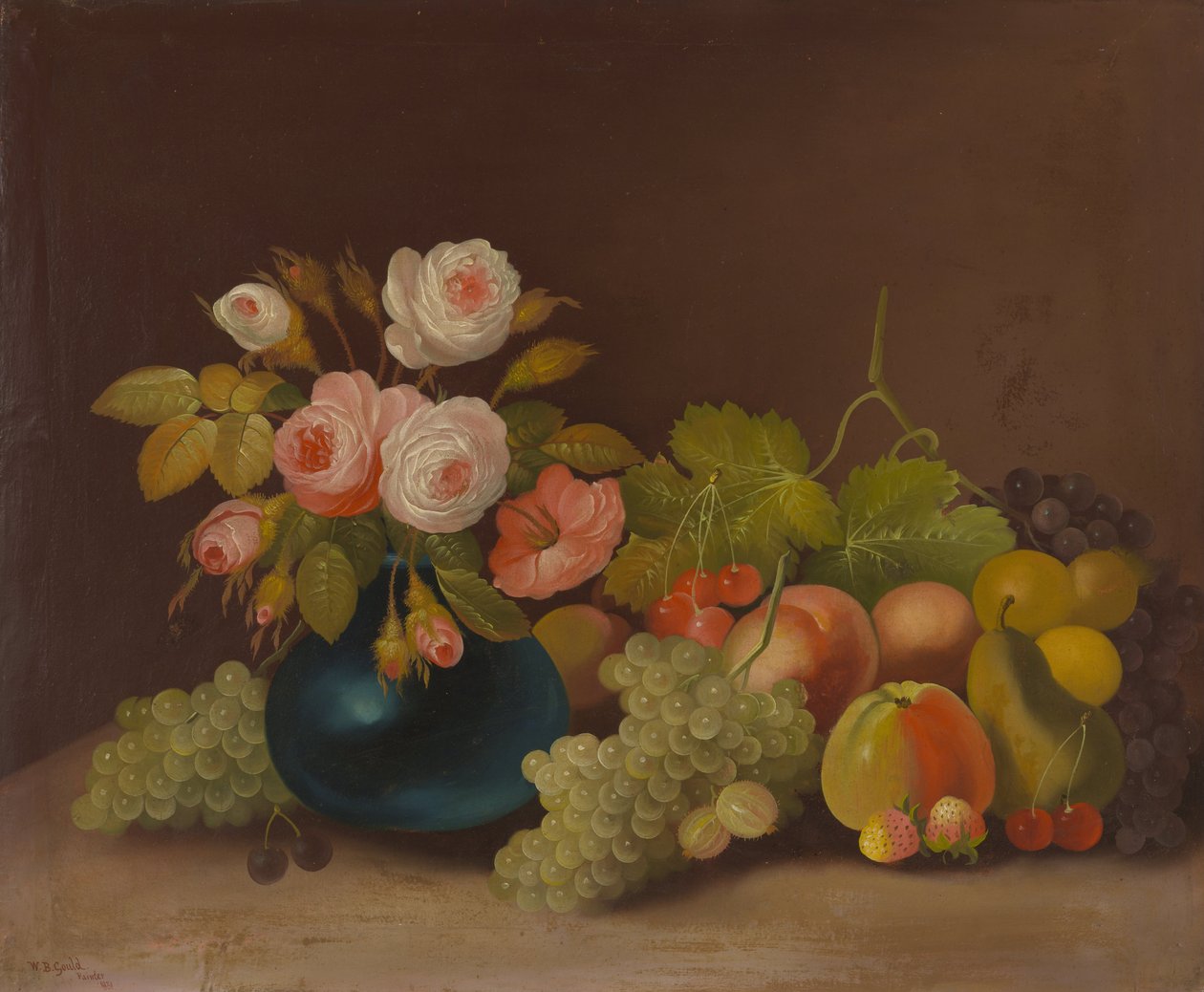 Kålroser og frugt af William Buelow Gould