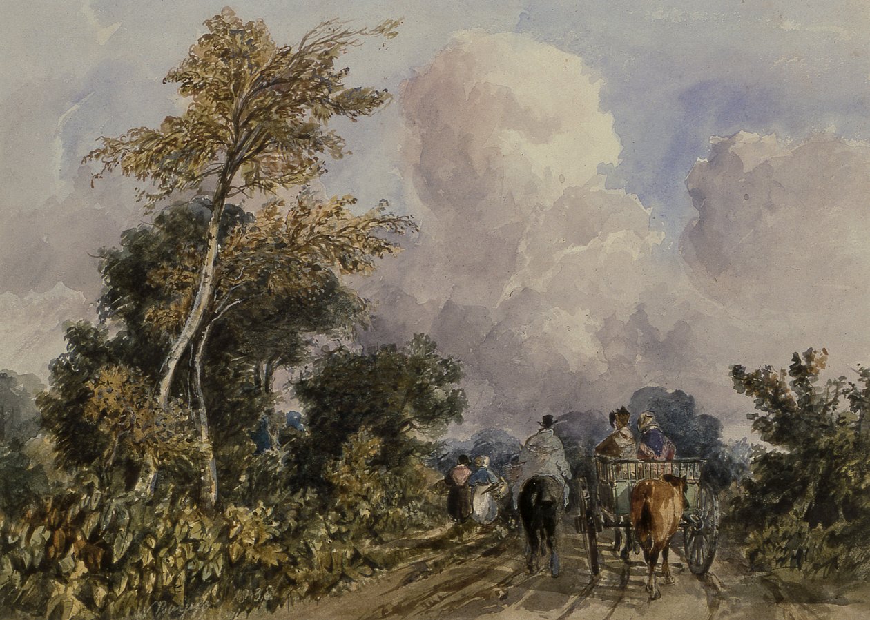 På Deal Road, nær Canterbury, 1800-tallet af Henry William Burgess