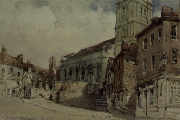 All Hallows Church, Worcester (wc på papir) af William Callow