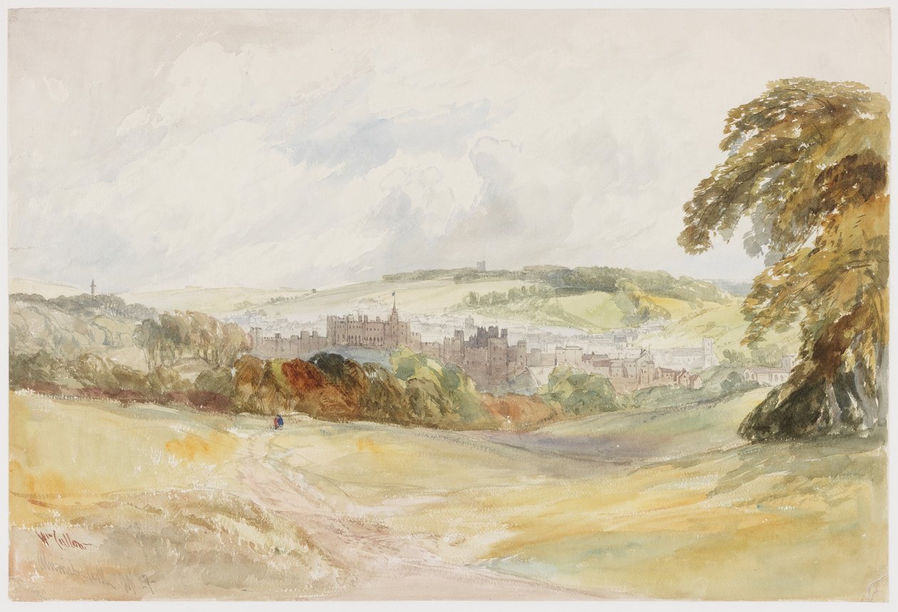 Alnwick Castle (blyant og akvarel på papir (på papir)) af William Callow