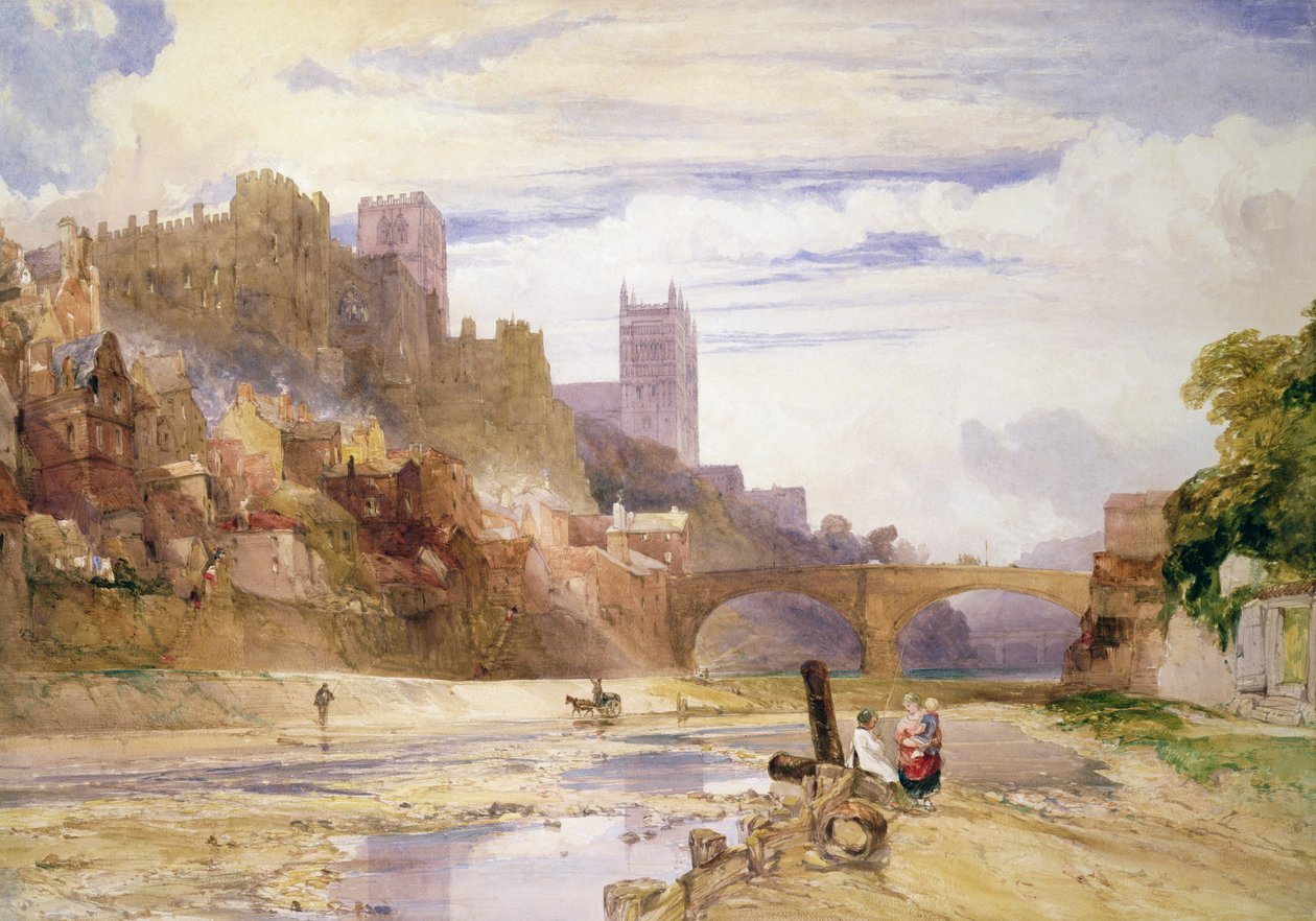 Durham fra floden af William Callow