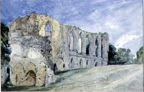 Easby Abbey, Yorkshire af William Callow