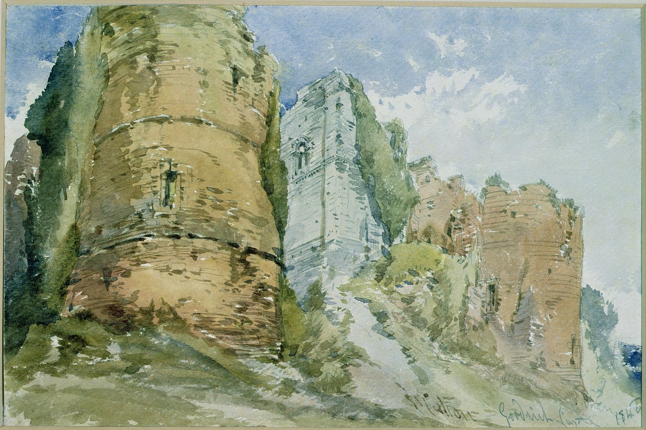 Goodrich Castle, Herefordshire af William Callow