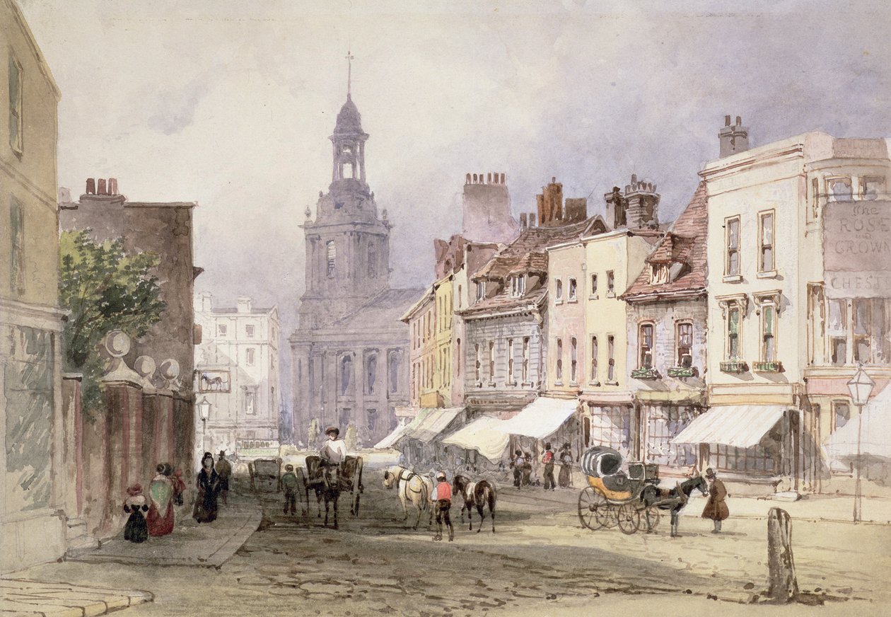 No.2351 Chester, ca. 1853 (blyant og wc på papir) af William Callow