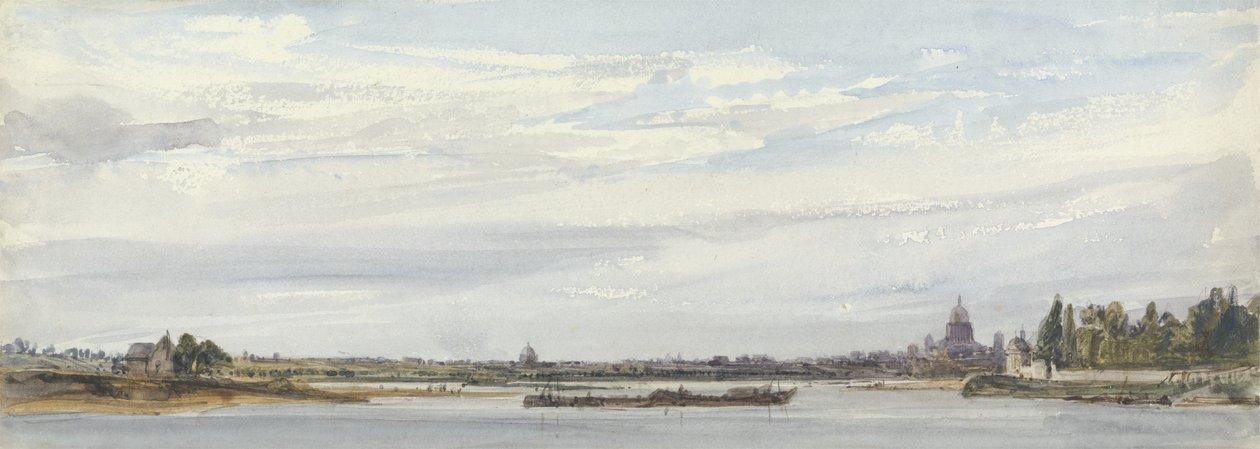 Udsigt over Paris fra Charenton (wc på papir) af William Callow