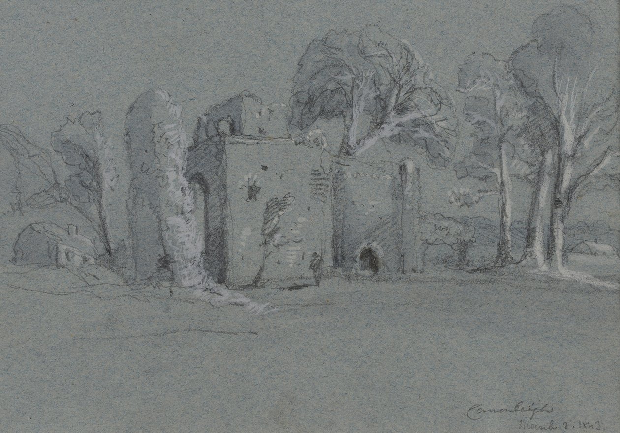 Cranleigh, 2. november 1843 (blyant på gråt papir fremhævet med hvidt) af William Cave Thomas