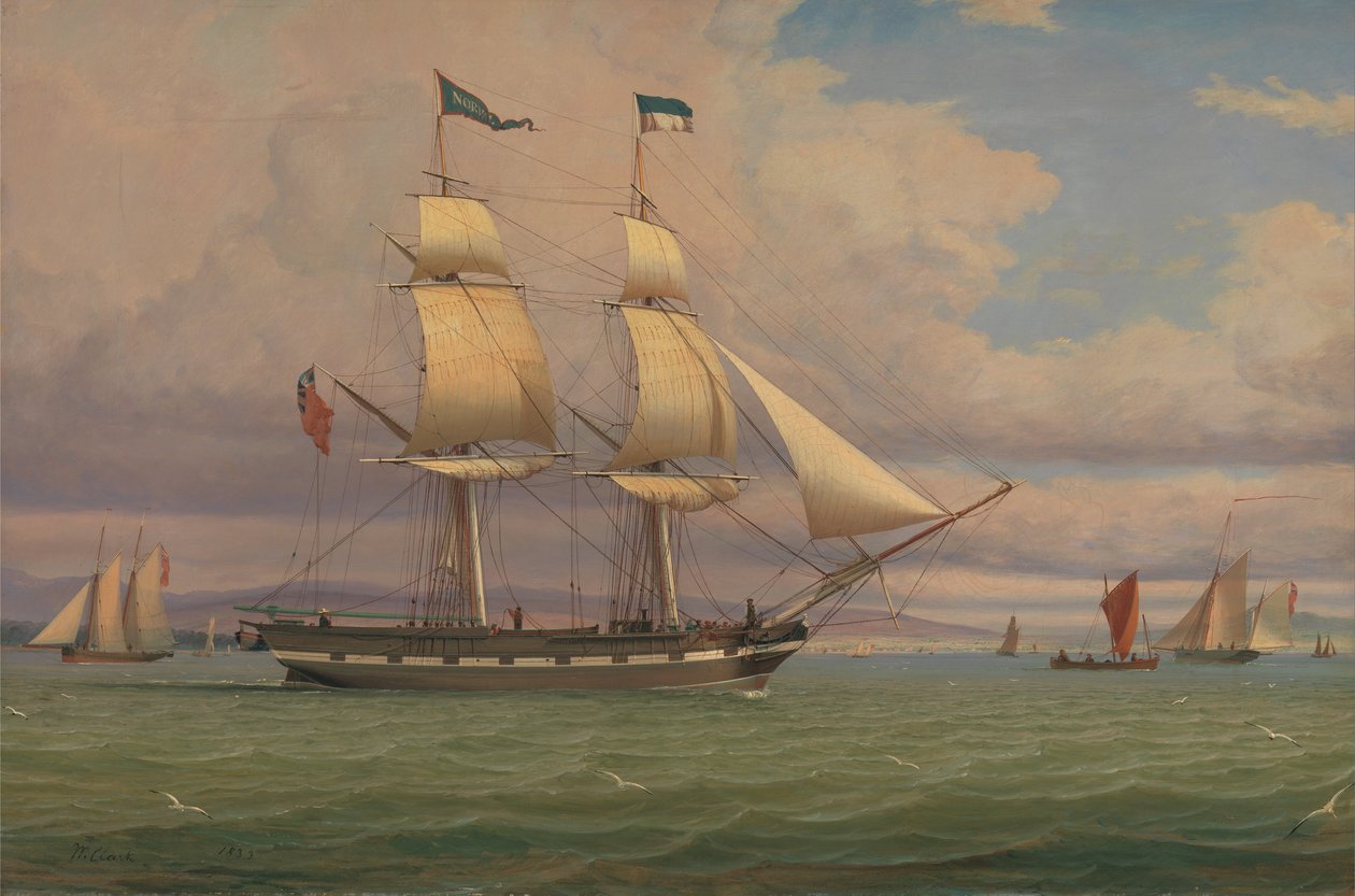 Den engelske Brig Norval før vinden af William Clark