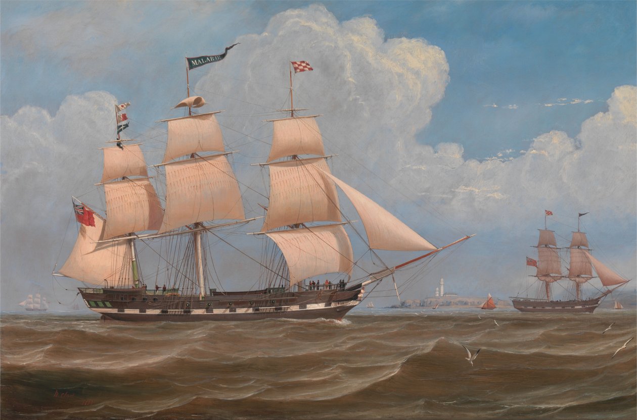 Det engelske handelsskib Malabar af William Clark