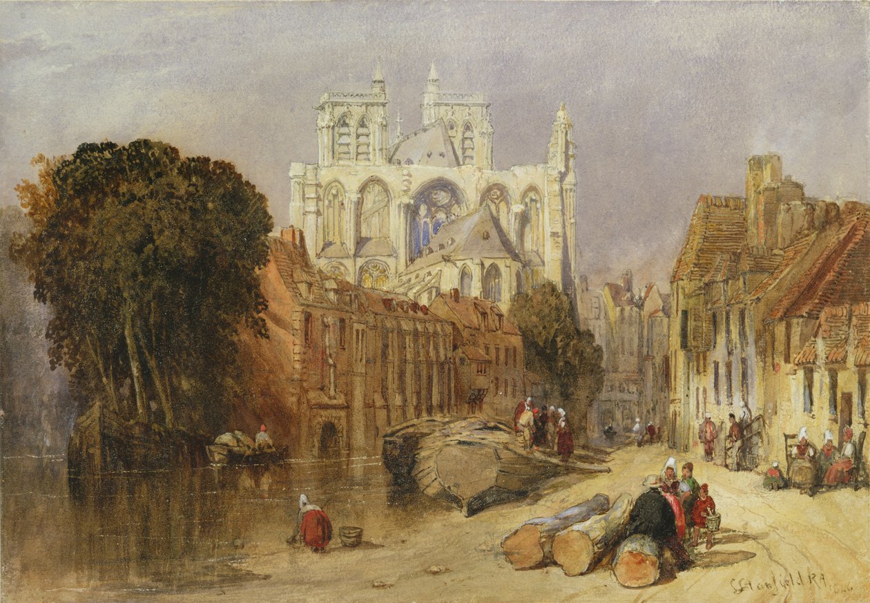 Abbeville (wc over grafit på papir) af Clarkson Frederick Stanfield