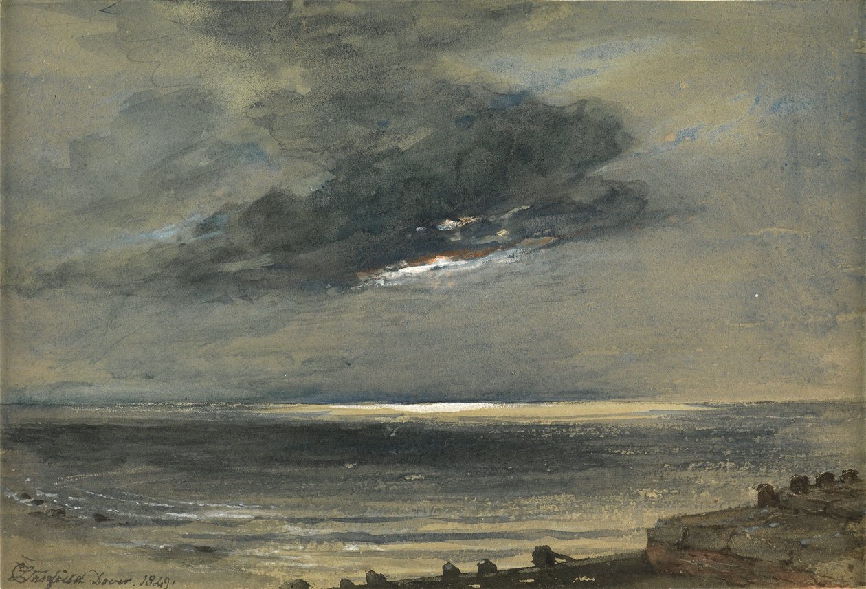 Dover, 1849 (wc und bc på papir) af Clarkson Frederick Stanfield