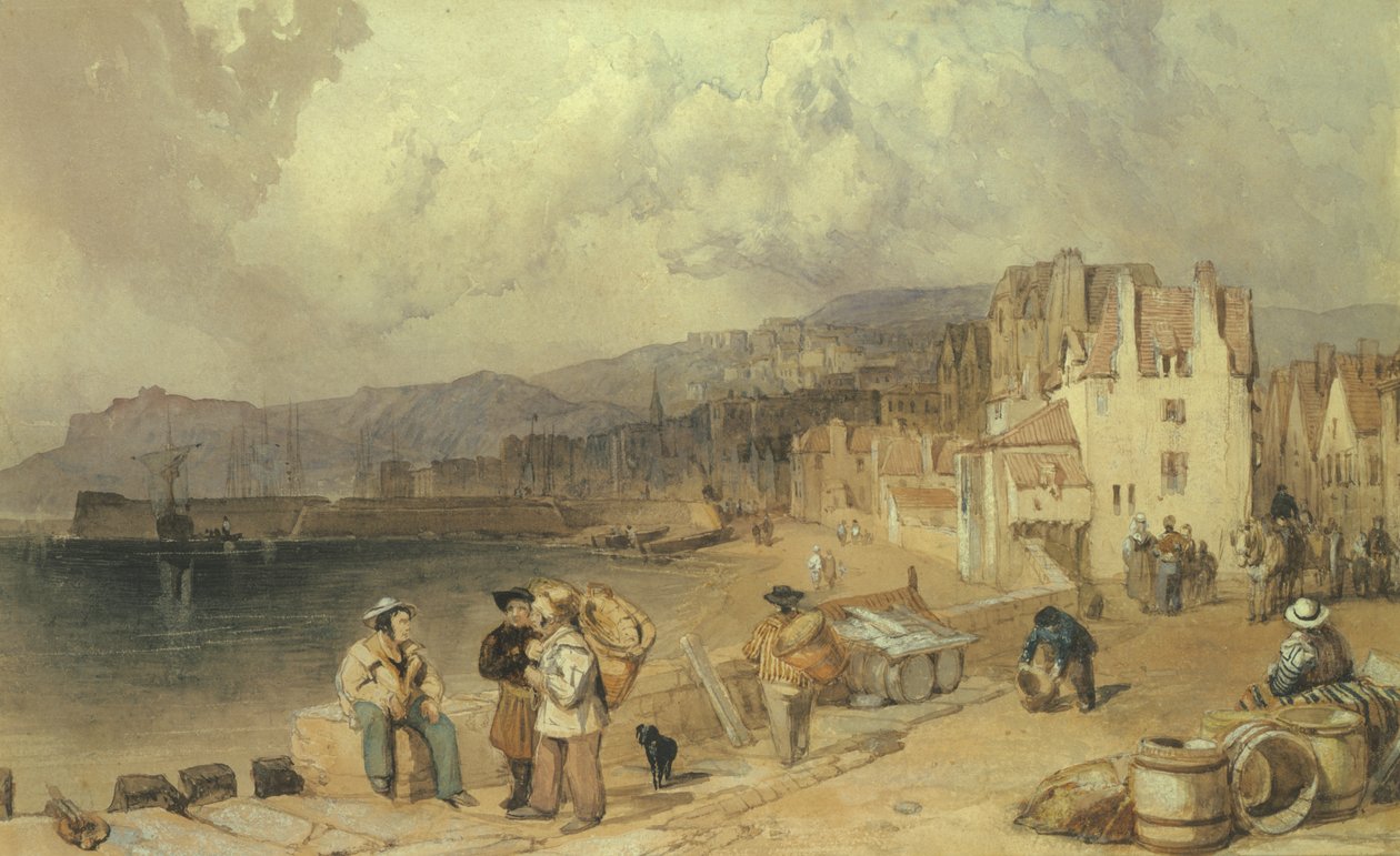 St. Peters Port, Guernsey (wc på papir) af Clarkson Frederick Stanfield