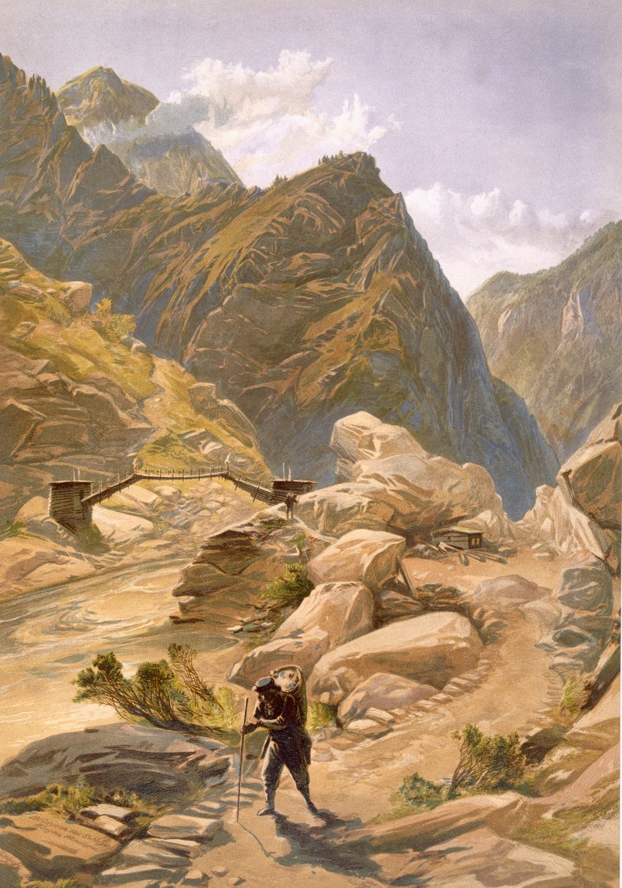 Bro over Sutlej ved Wangtoo, fra 