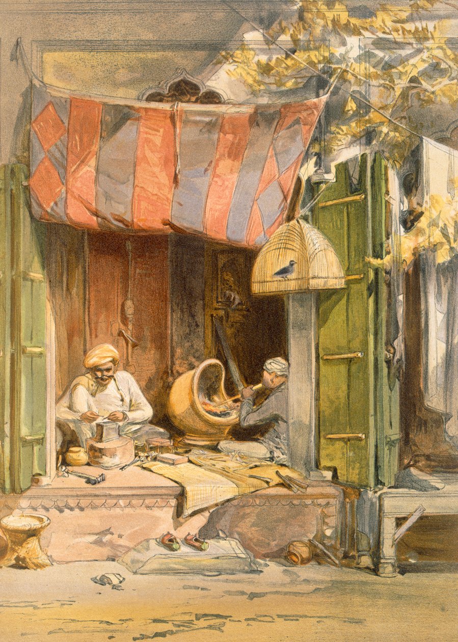Delhi - guldsmed, fra "India Ancient and Modern", 1867 af William Crimea Simpson
