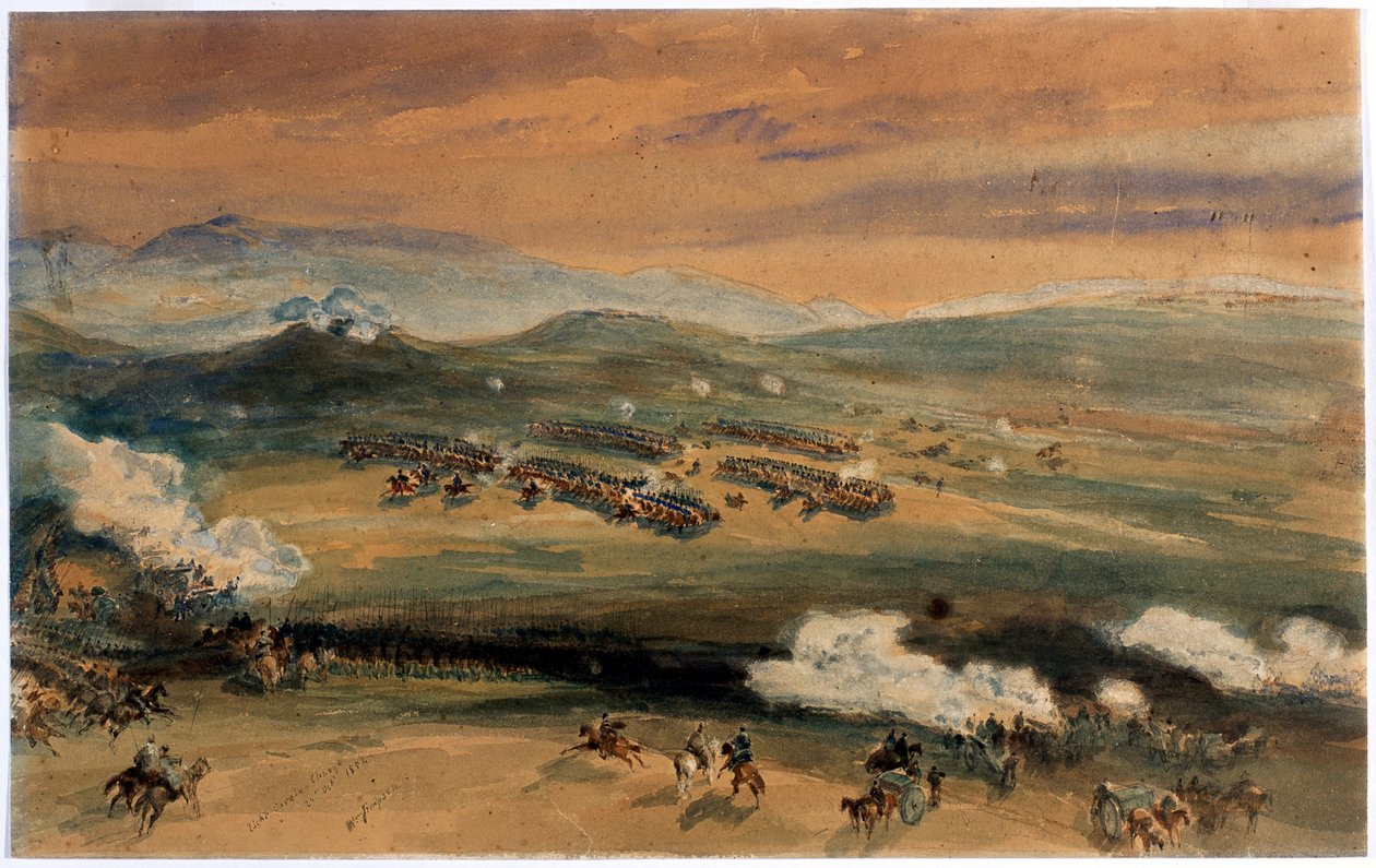 Anklagen for den lette brigade i slaget ved Balaclava, 1854 af William Crimea Simpson