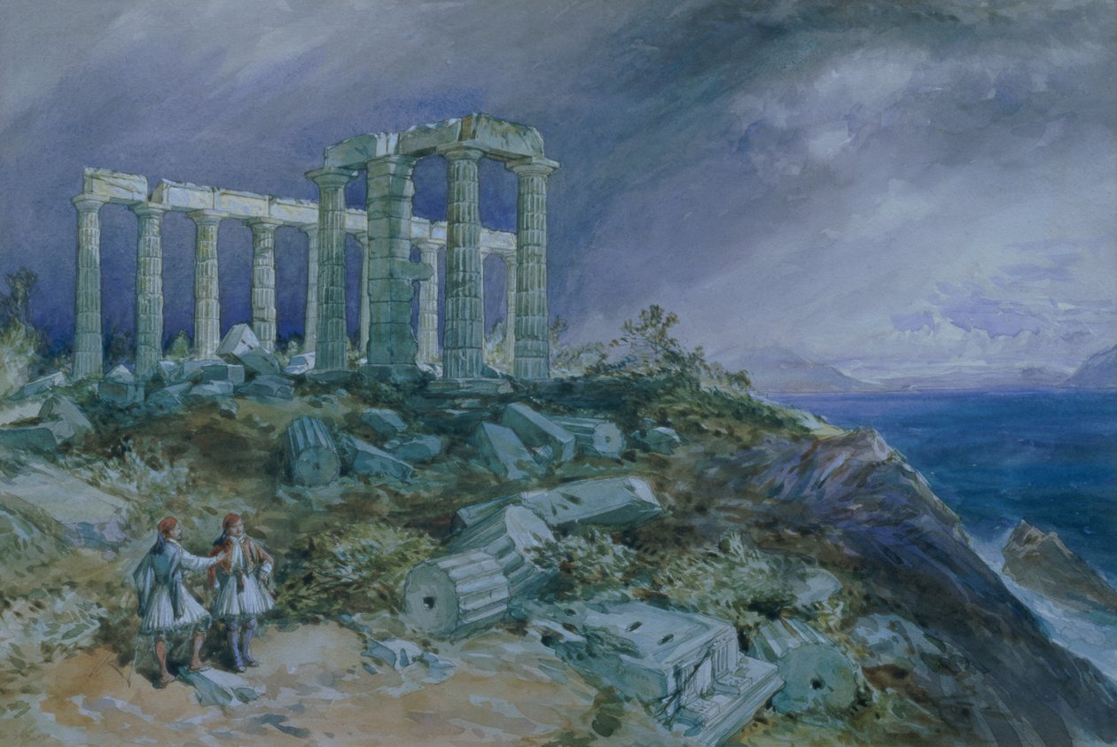 Poseidon-templet, Sunium, 1877 af William Crimea Simpson