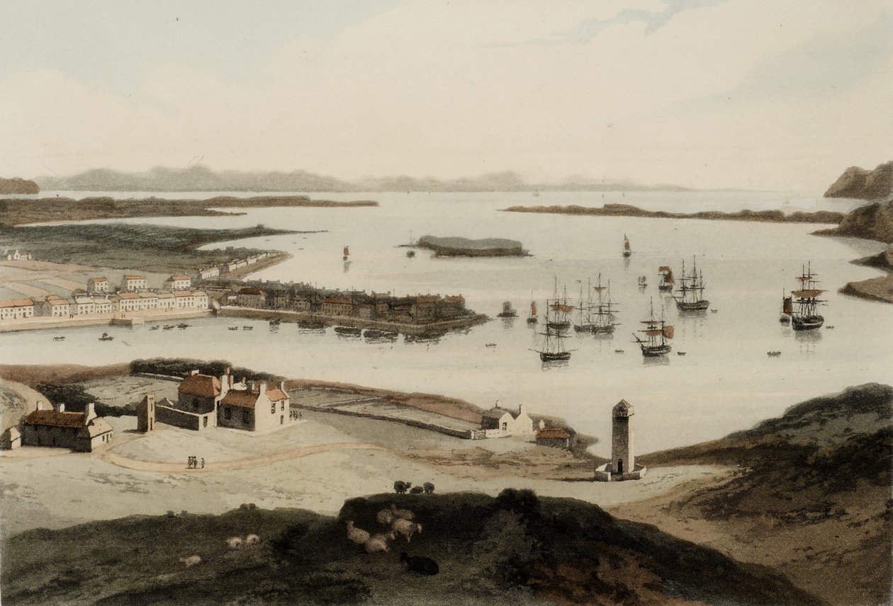 Stornoway på Isle of Lewis, udgivet i 1819 af William Daniell