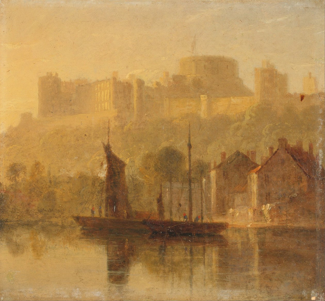 Windsor Castle fra Themsen af William Daniell