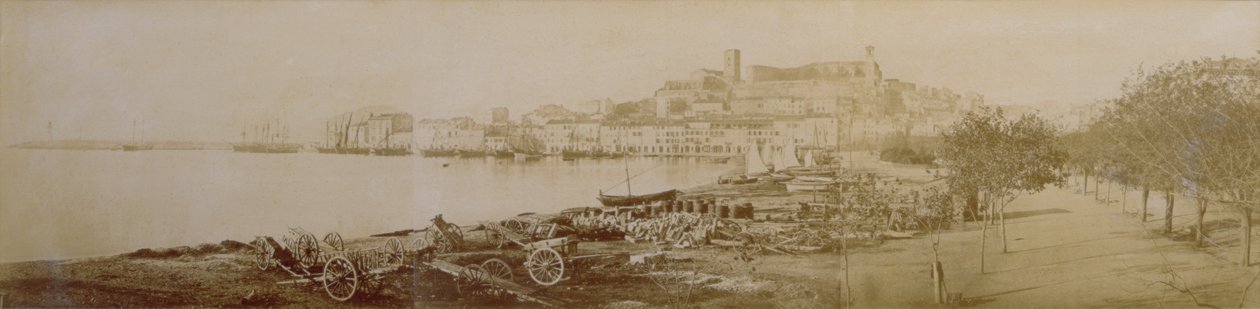 Panorama over Cannes og Le Suquet, 1858 (sepiafoto) af William De Bray