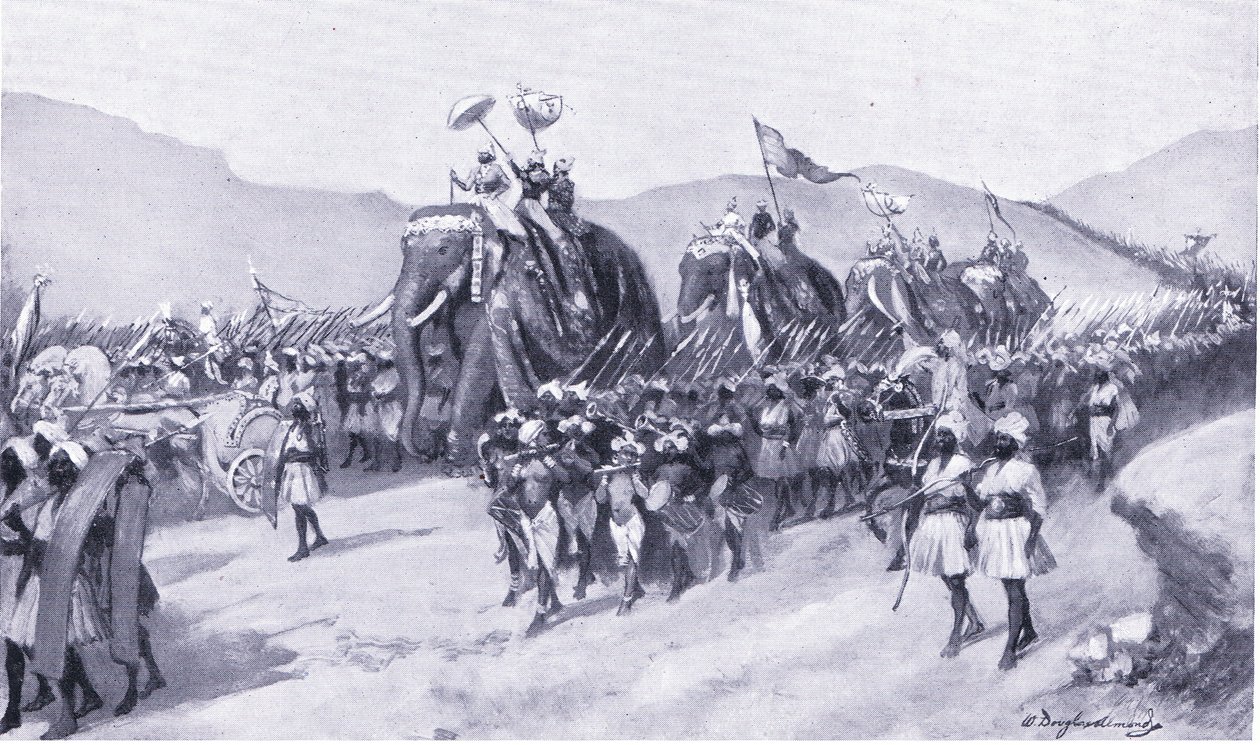 Vikramadaditya Gupta går ud i krigen 395 e.Kr af William Douglas Almond
