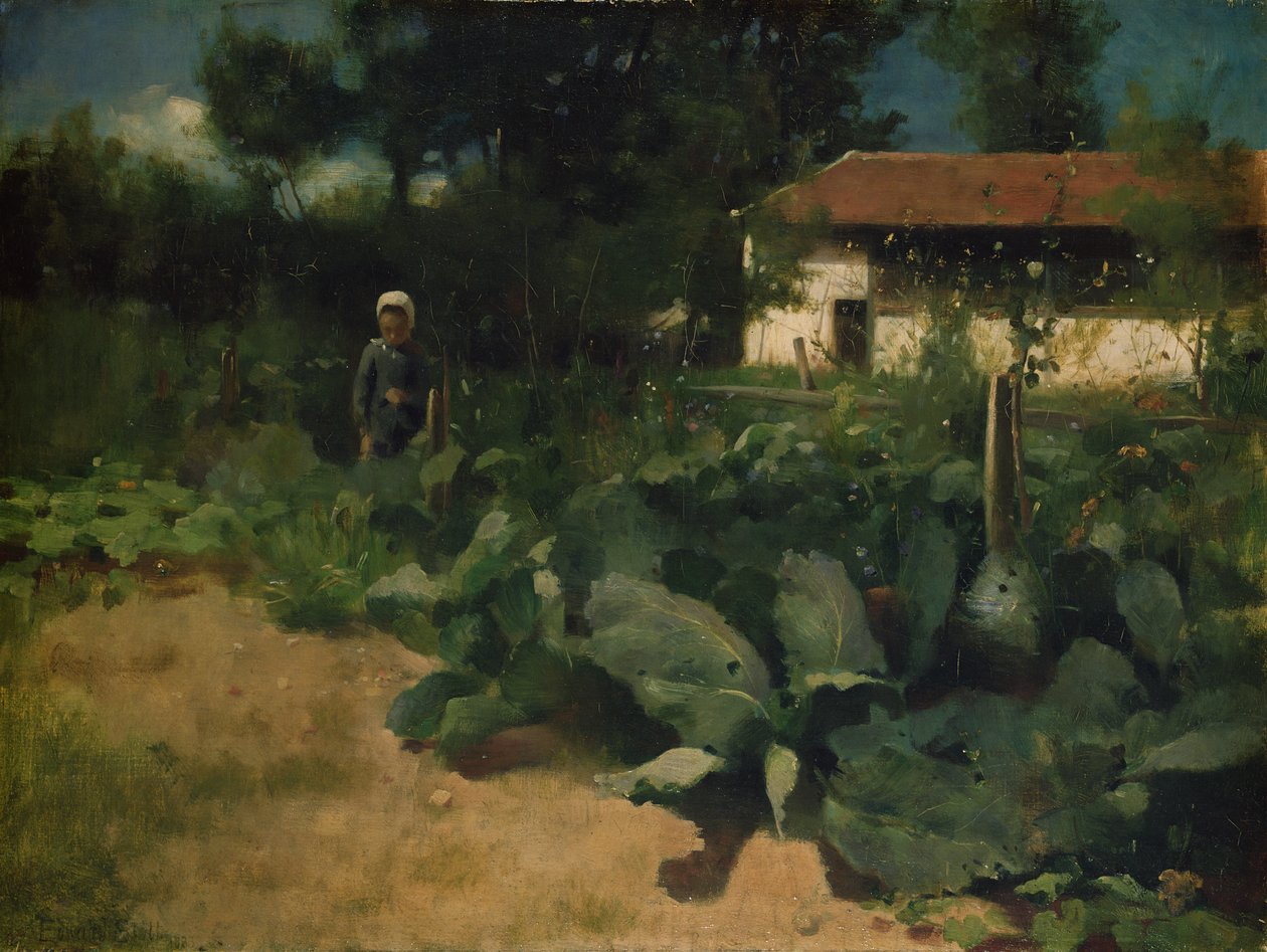 En fransk køkkenhave, 1883 af William Edward Stott