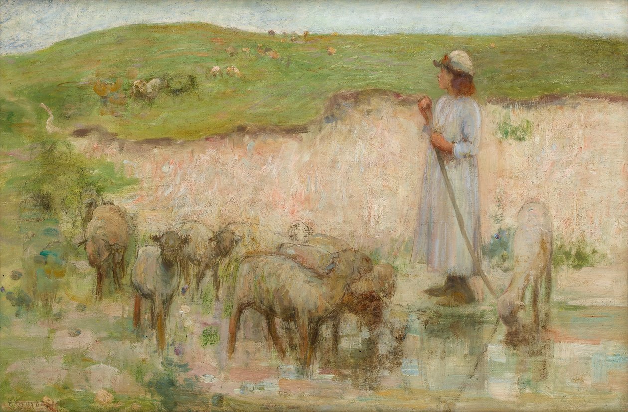 En undersøgelse for fårepool på South Downs af William Edward Stott
