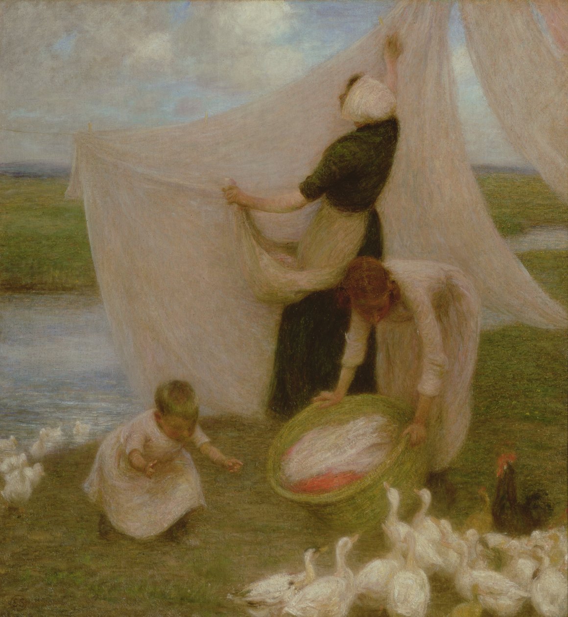 Vaskedag af William Edward Stott