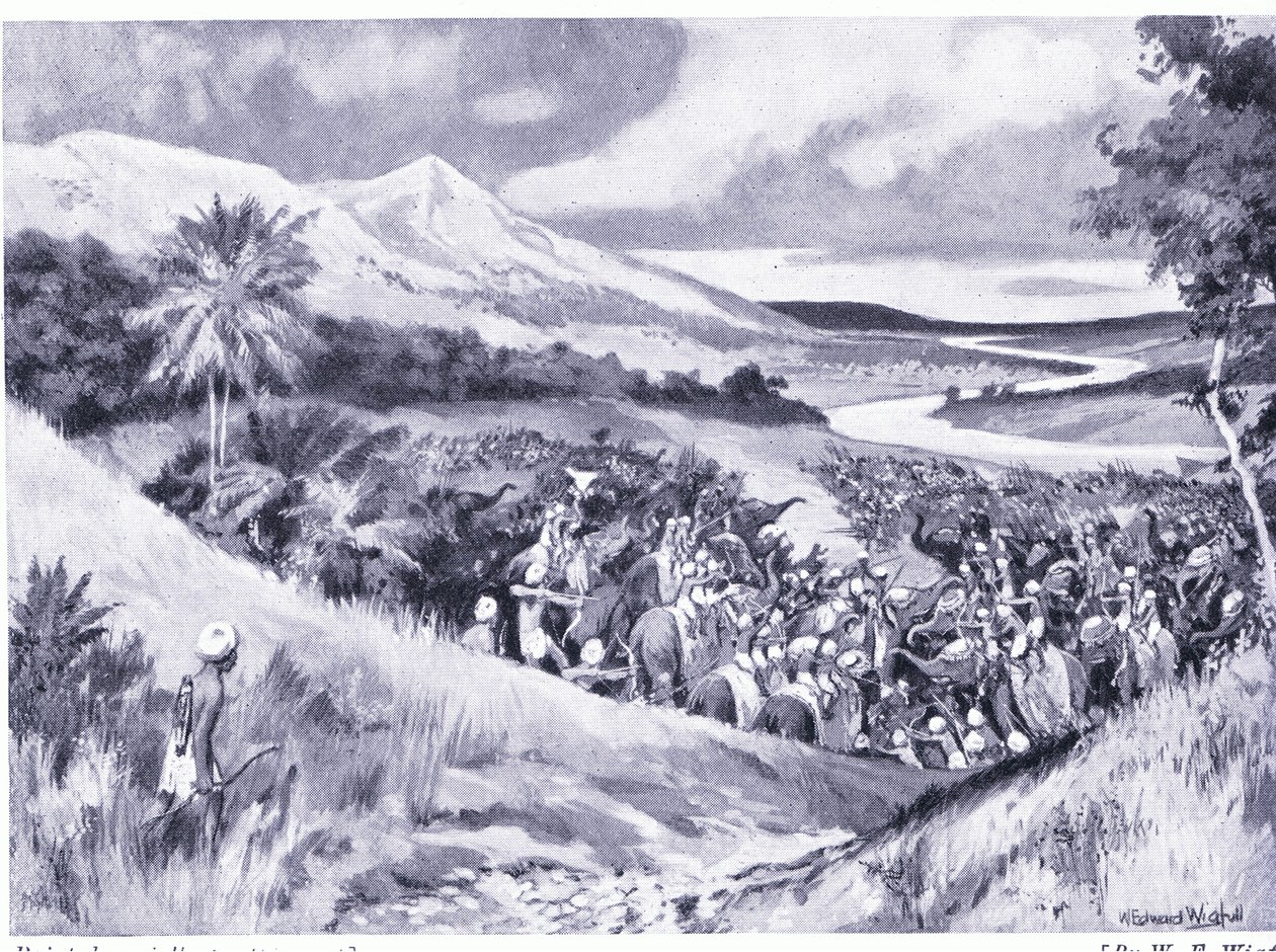 Et singhalesisk raid i det sydlige Indien 1175 e.Kr. af William Edward Wigfull