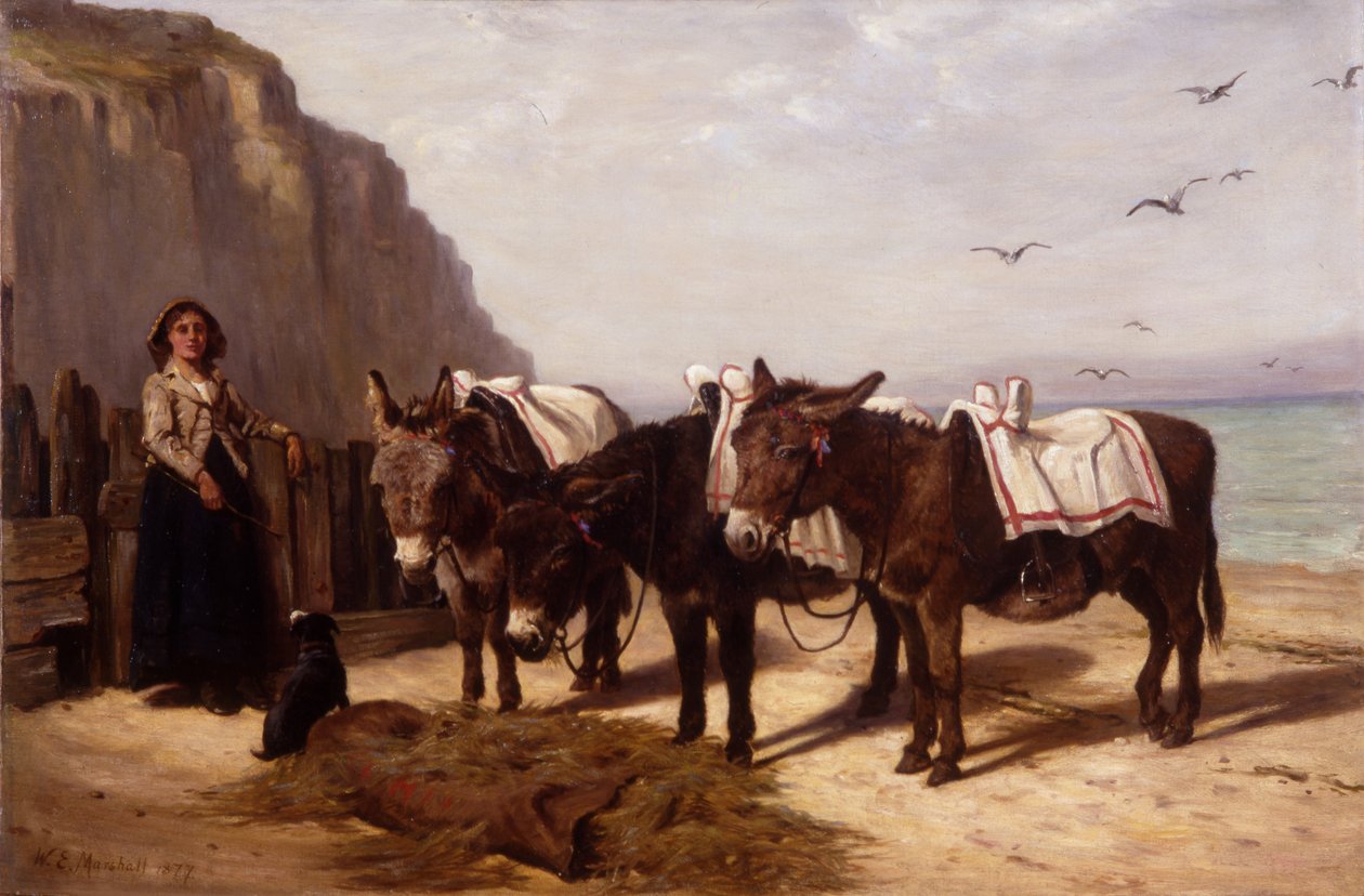 Venter på leje, 1877 af William Elsob Marshall