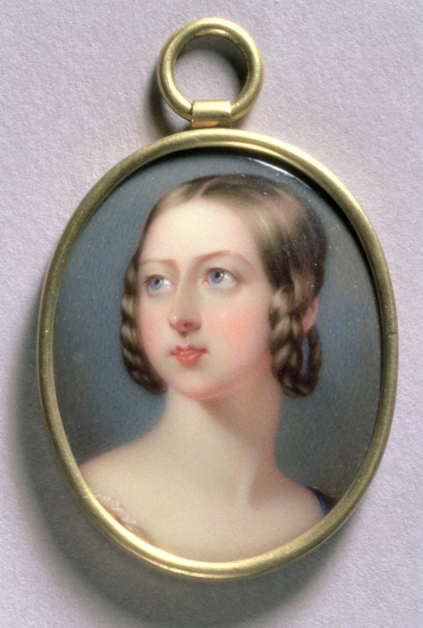 Portrætminiature af dronning Victoria, 1839 (wc på emalje på guld) af William Essex