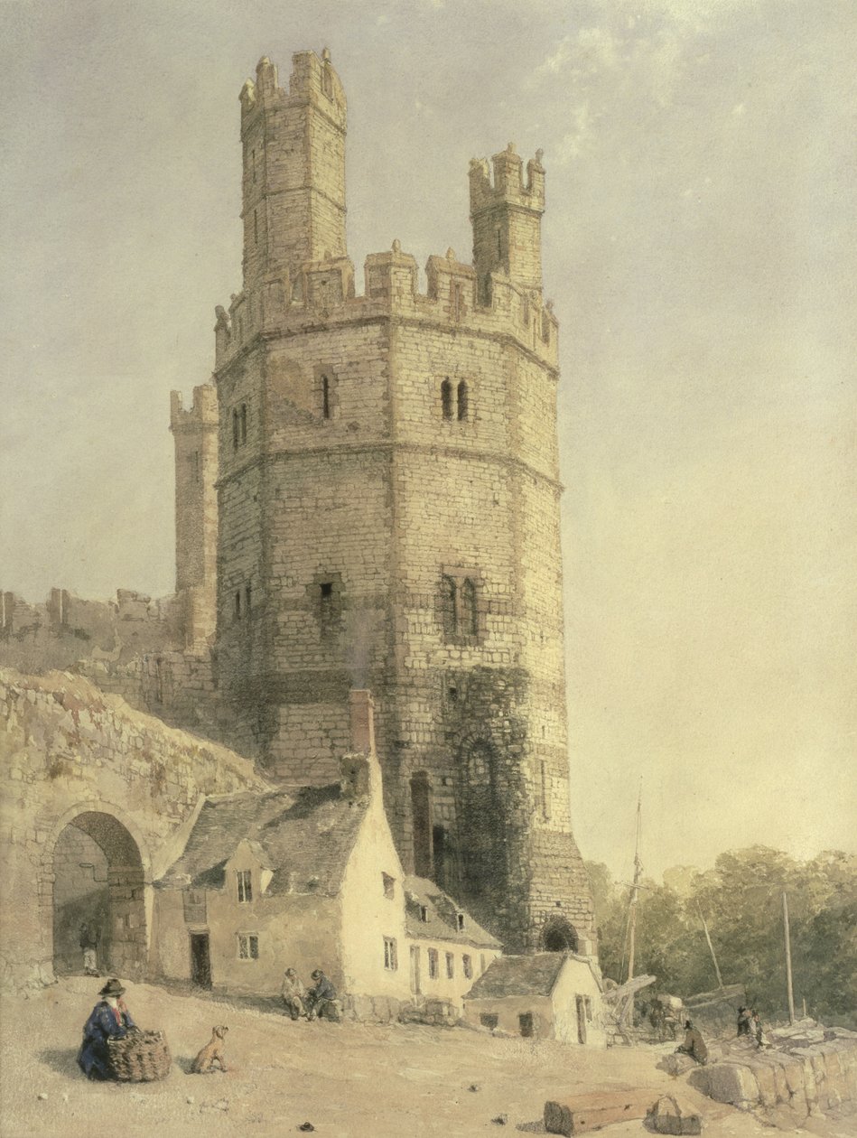 Caernarfon Slot, ca. 1842-52 af William Evans